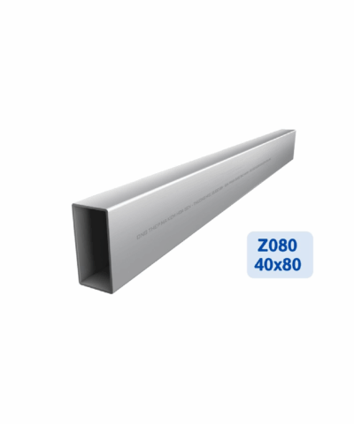 Thép hộp mạ kẽm Z080: 40mmx80mmx1.40mmx6.0m