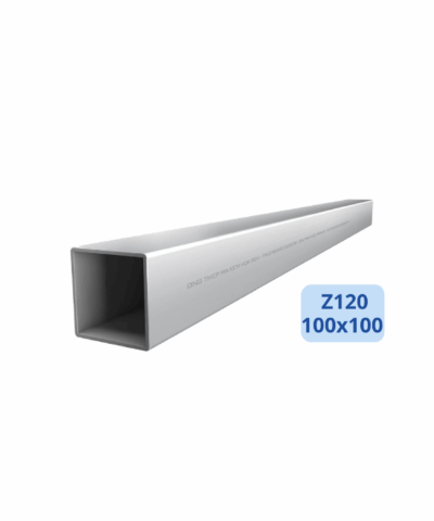 Thép hộp mạ kẽm Z120: 100mmx100mmx1.80mmx6.0m